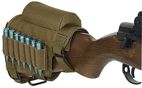 Wsobue Rifle Buttstock, Hunting Shooting Tactical Cheek Rest Pad Ammo Pouch with 7 Shells Holder