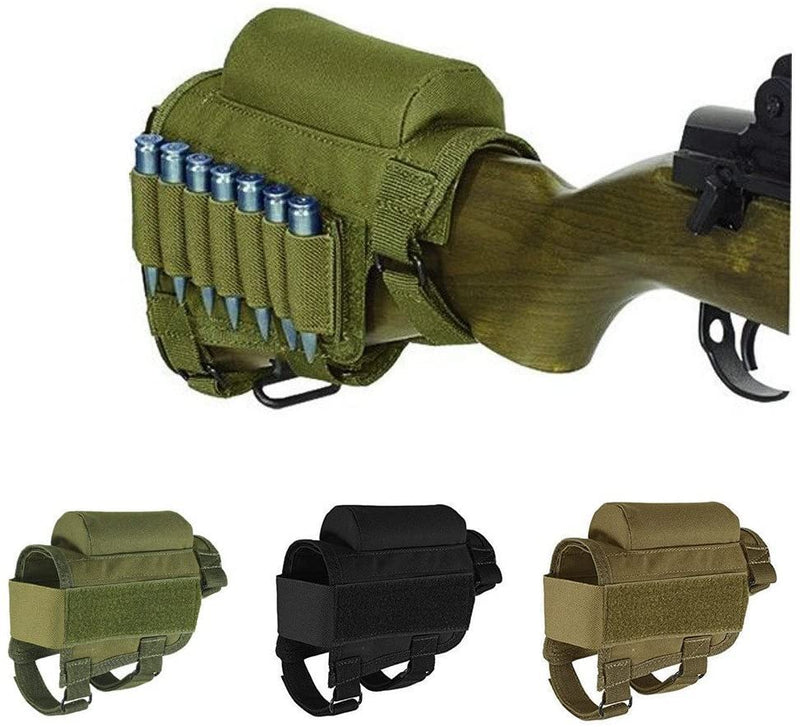 Wsobue Rifle Buttstock, Hunting Shooting Tactical Cheek Rest Pad Ammo Pouch with 7 Shells Holder